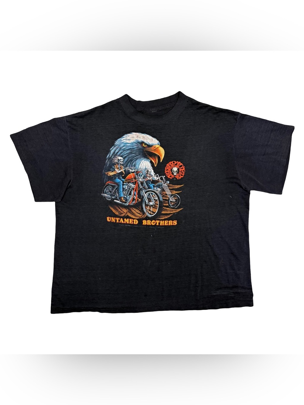 Vintage 80s Harley-Davidson 3D Emblem Easyriders Untamed Brothers T-Shirt Large